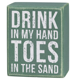 PRIMITIVES BY KATHY BEACH LOVER BLOCK SIGNS TOES IN THE SAND