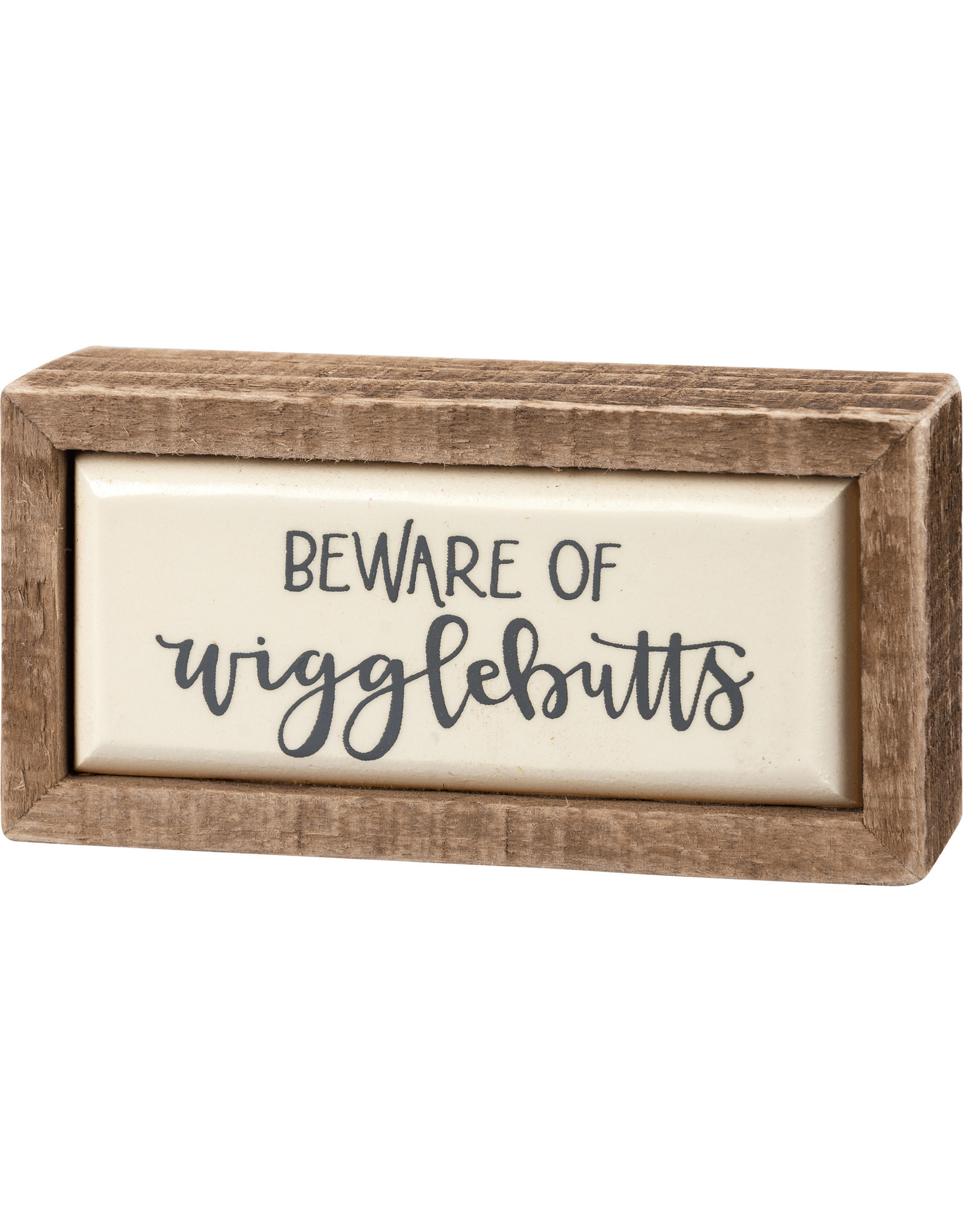 PRIMITIVES BY KATHY PET LOVER BLOCK SIGNS MINI BEWARE OF WIGGLEBUTTS