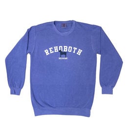 REHOBOTH LIFESTYLE MENS CLASSIC BEACH CREWNECK FLO BLUE DOG