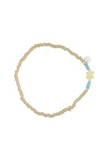 WORLD END IMPORTS STRETCHY BEADED ANKLET RESIN TURTLE SEEDBEAD ADJUSTABLE