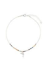 WORLD END IMPORTS SEEDBEAD CHARM CHAIN ANKLET DOLPHIN ADJUSTABLE