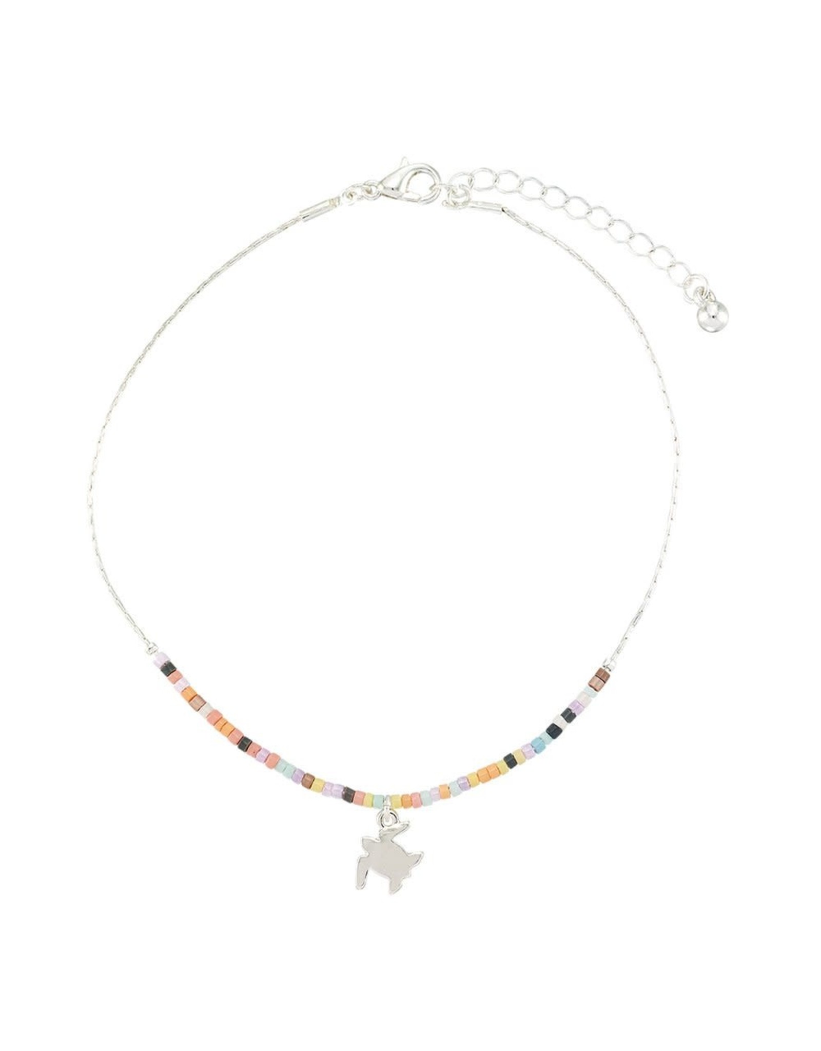 WORLD END IMPORTS SEEDBEAD CHARM CHAIN ANKLET SEA TURTLE ADJUSTABLE