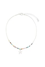 WORLD END IMPORTS SEEDBEAD CHARM CHAIN ANKLET STARFISH ADJUSTABLE