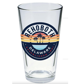 GLASS 16 OZ PINT GLASS END GAME PALM