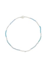 WORLD END IMPORTS STRETCHY BEADED ANKLET CRYSTAL PEARL ADJUSTABLE