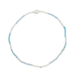 WORLD END IMPORTS STRETCHY BEADED ANKLET CRYSTAL PEARL ADJUSTABLE