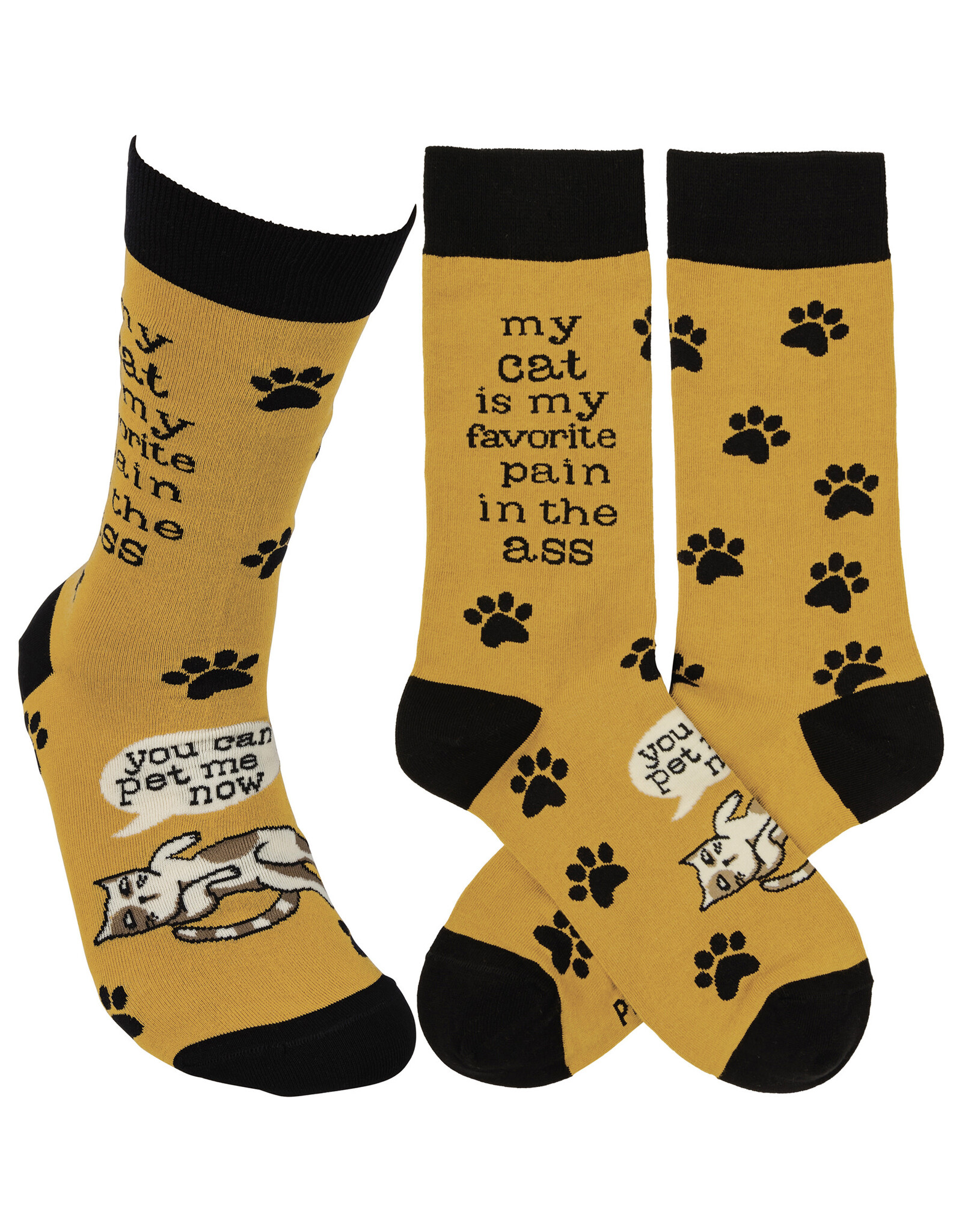 PRIMITIVES BY KATHY PET LOVER SOCKS CAT PAIN IN THE ASS