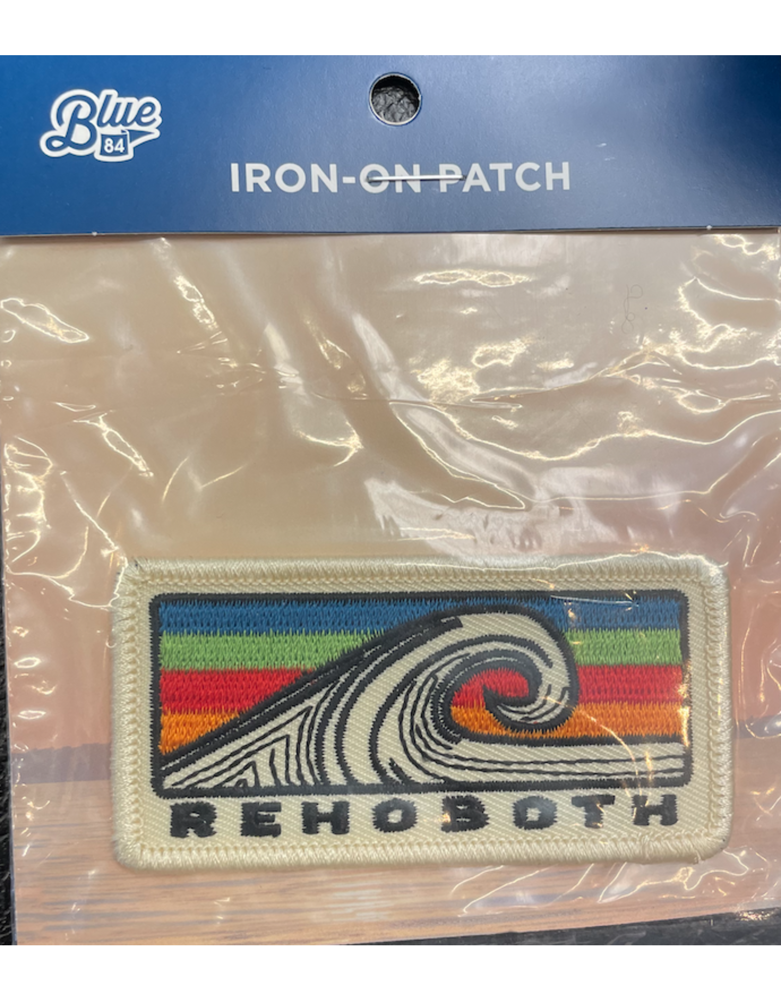 BLUE 84 IRON ON PATCH BUSTICATE WAVE