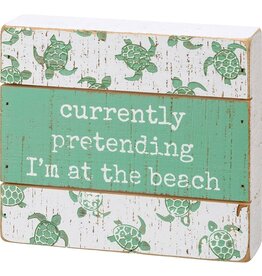 PRIMITIVES BY KATHY BEACH LOVER BLOCK SIGNS CURRENTLY PRETENDING I'M AT THE BEACH
