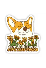 PRAXIS NOVELTY STICKER PET MORE DOGS GIVE LESS FUCKS