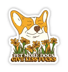 PRAXIS NOVELTY STICKER PET MORE DOGS GIVE LESS FUCKS