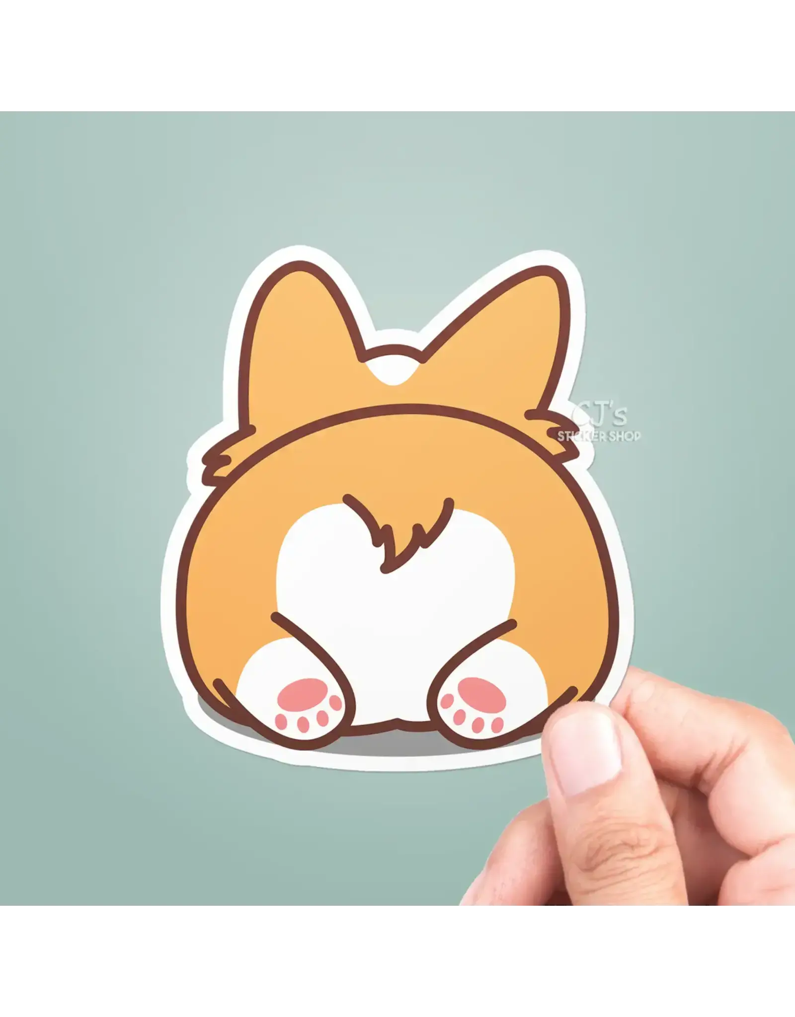 SAVANNAH AND JAMES NOVELTY STICKER CUTE CORGI BUTT