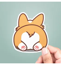 SAVANNAH AND JAMES NOVELTY STICKER CUTE CORGI BUTT