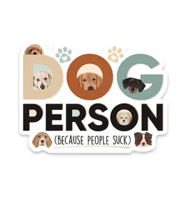 PRAXIS NOVELTY STICKER DOG PERSON BECAUSE PEOPLE SUCK