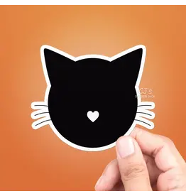 SAVANNAH AND JAMES NOVELTY STICKER BLACK CAT FACE