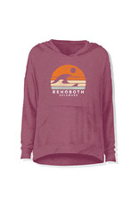 OUT OF HAND LIGHTWEIGHT WOMENS HOODIE MAROON BARRIER WAVE