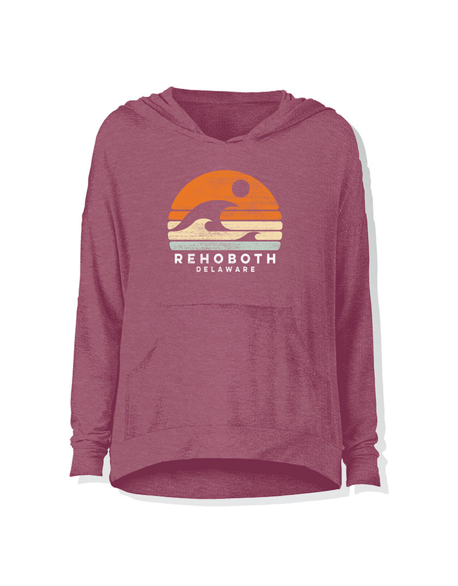 OUT OF HAND LIGHTWEIGHT WOMENS HOODIE MAROON BARRIER WAVE