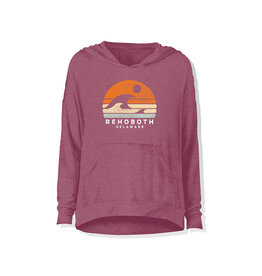 OUT OF HAND LIGHTWEIGHT WOMENS HOODIE MAROON BARRIER WAVE
