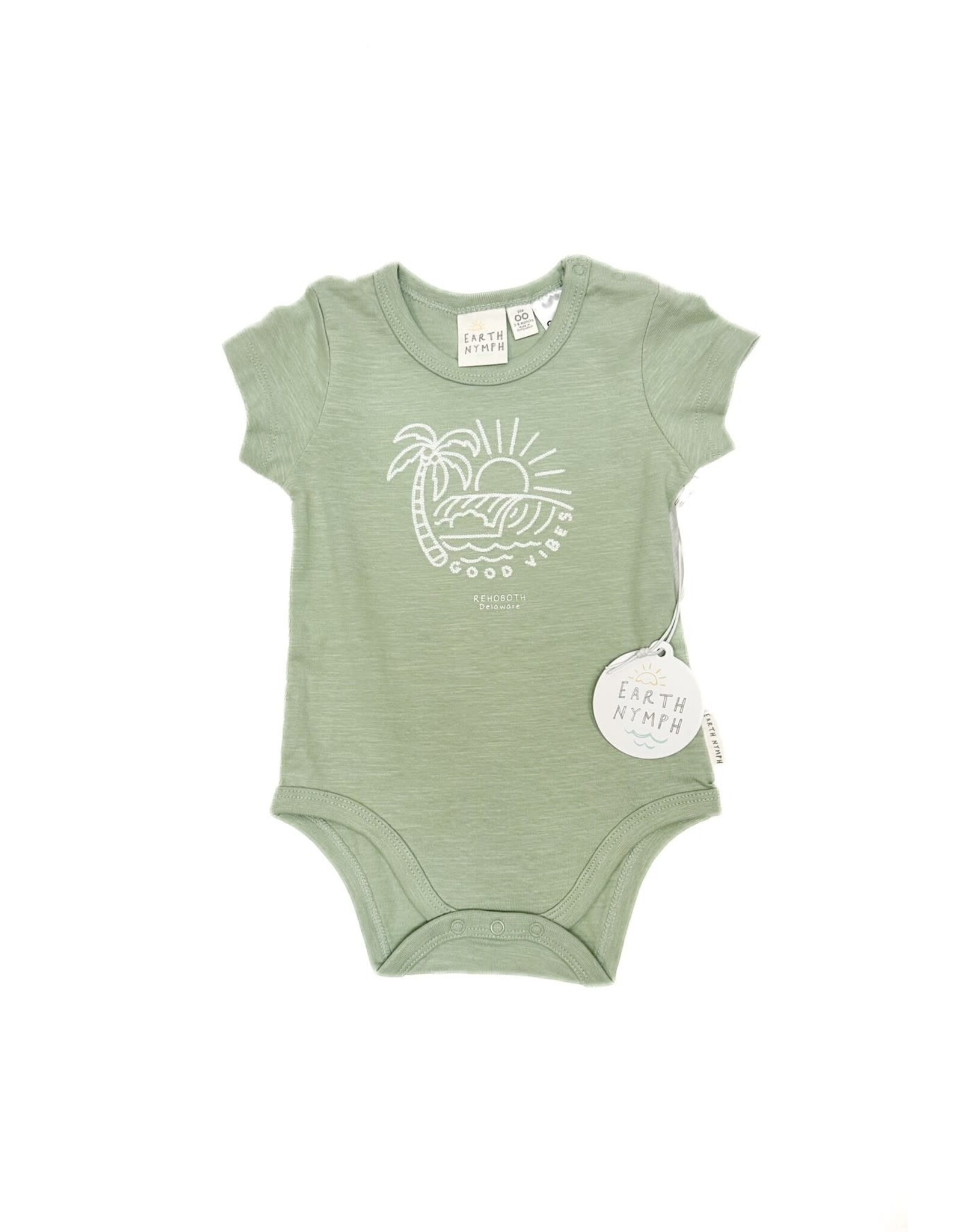 EARTH NYMPH COASTAL SUNRISE SAGE GREEN ONESIE