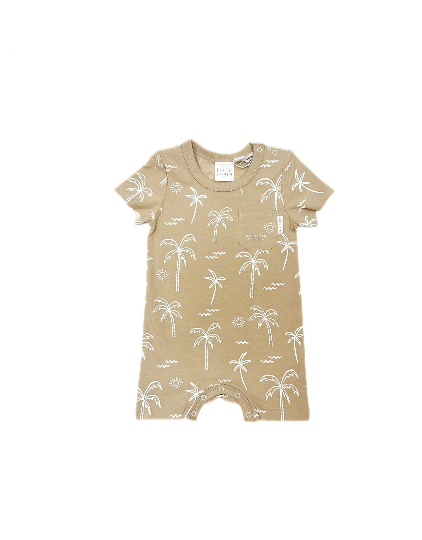 EARTH NYMPH NEUTRAL SCENIC PALMS ONESIE