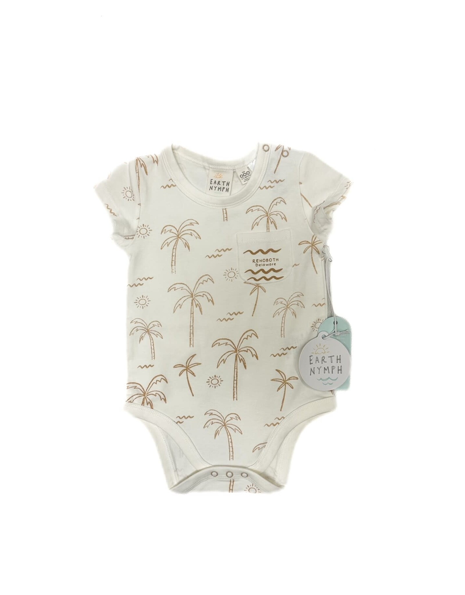 EARTH NYMPH NEUTRAL SCENIC PALMS ONESIE