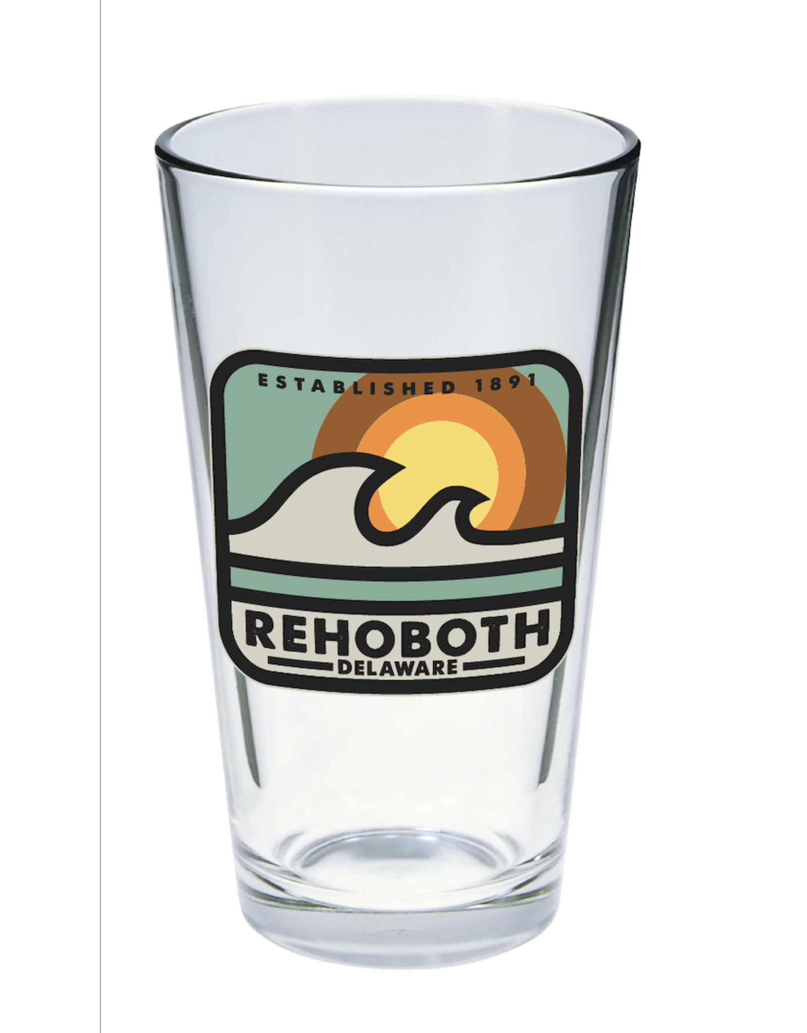 GLASS 16 OZ PINT GLASS PILLOWTALK WAVE