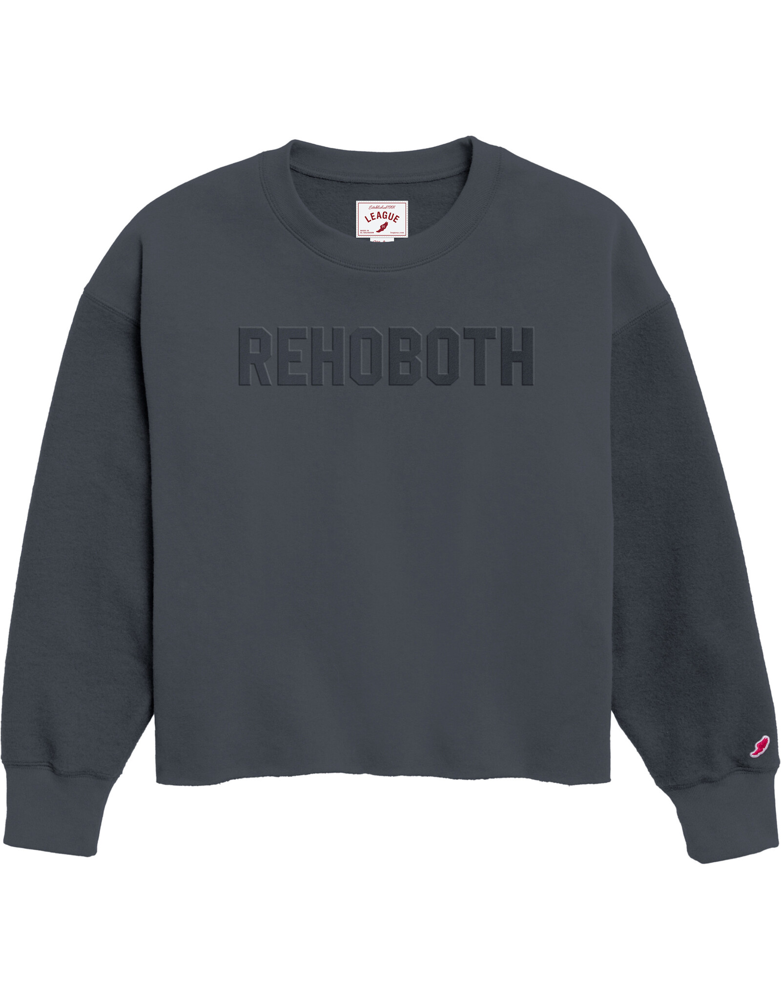 LEAGUE LEAGUE REVERSE EMBOSSED CROP CREW