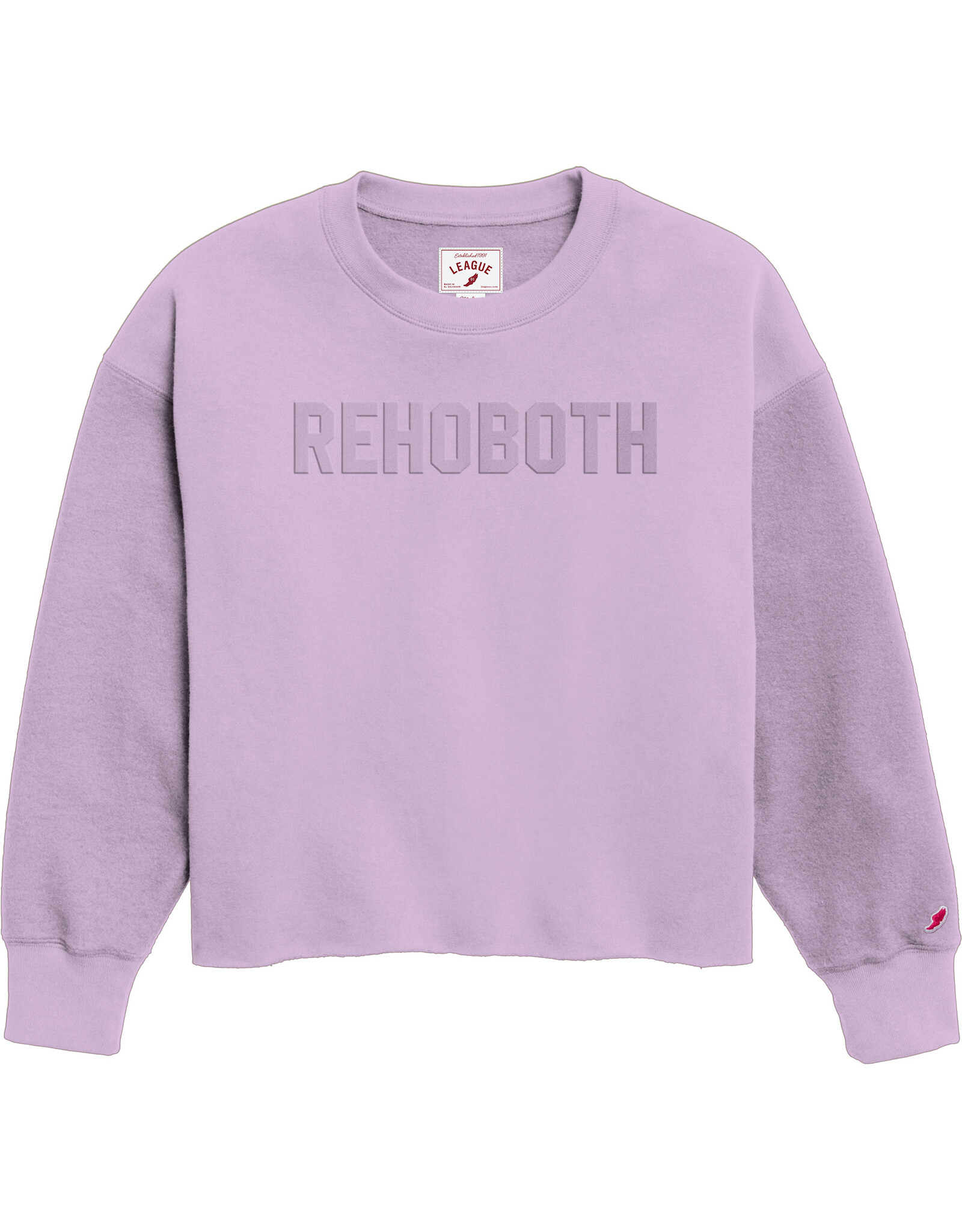 LEAGUE LEAGUE REVERSE EMBOSSED CROP CREW