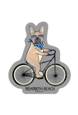 BLUE 84 ACRYLIC MAGNET FRENCH BULLDOG BIKER