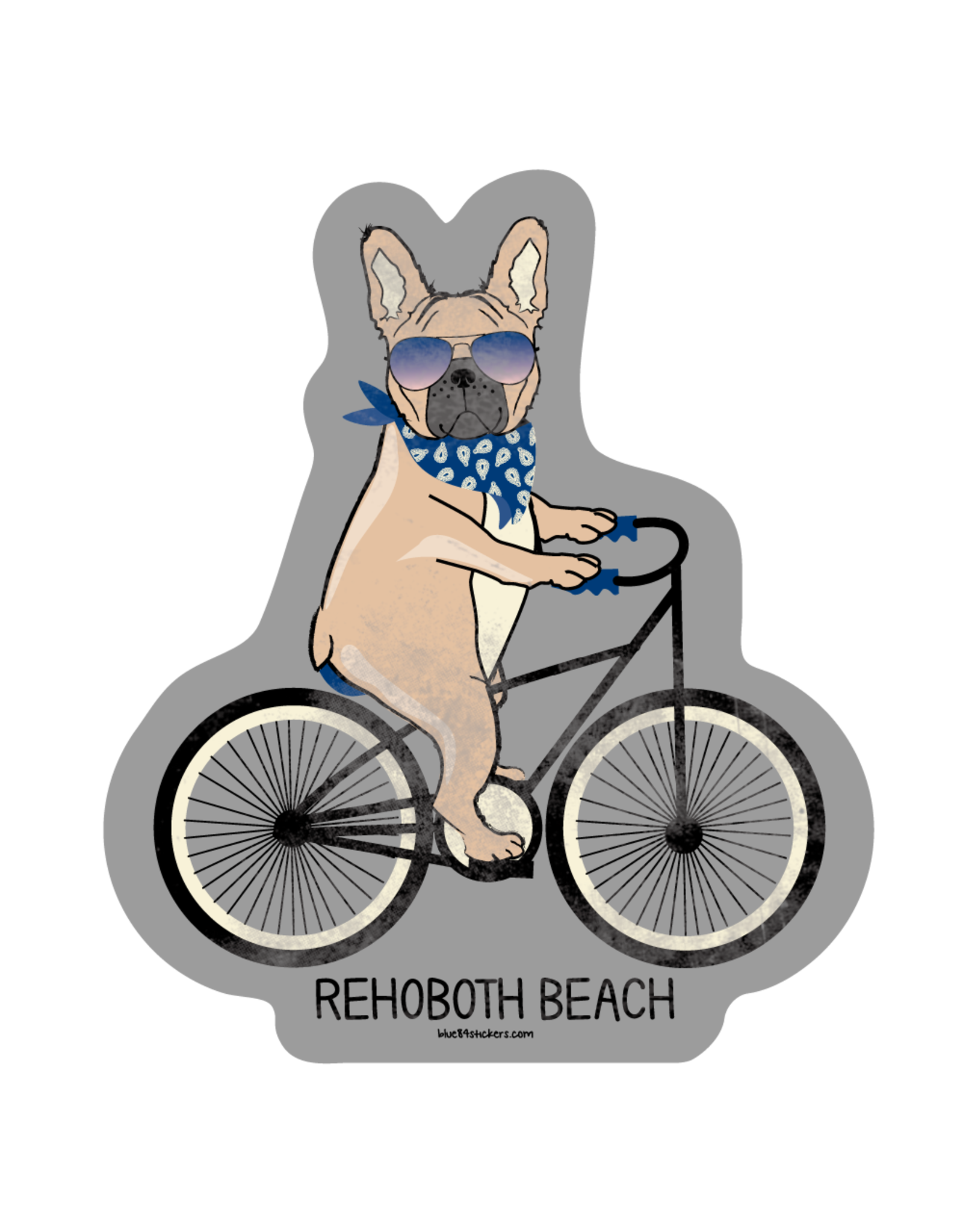 BLUE 84 ACRYLIC MAGNET FRENCH BULLDOG BIKER