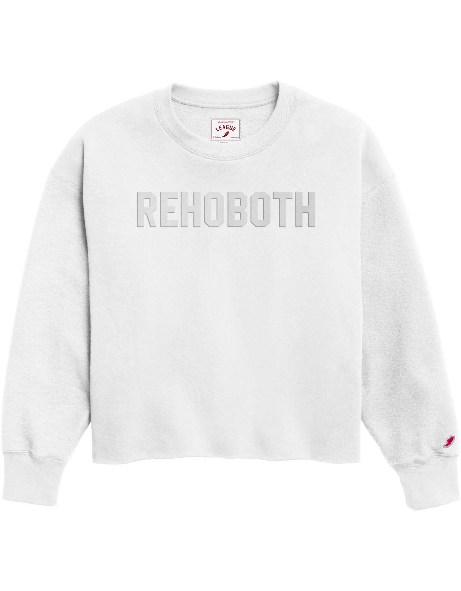 LEAGUE LEAGUE REVERSE EMBOSSED CROP CREW