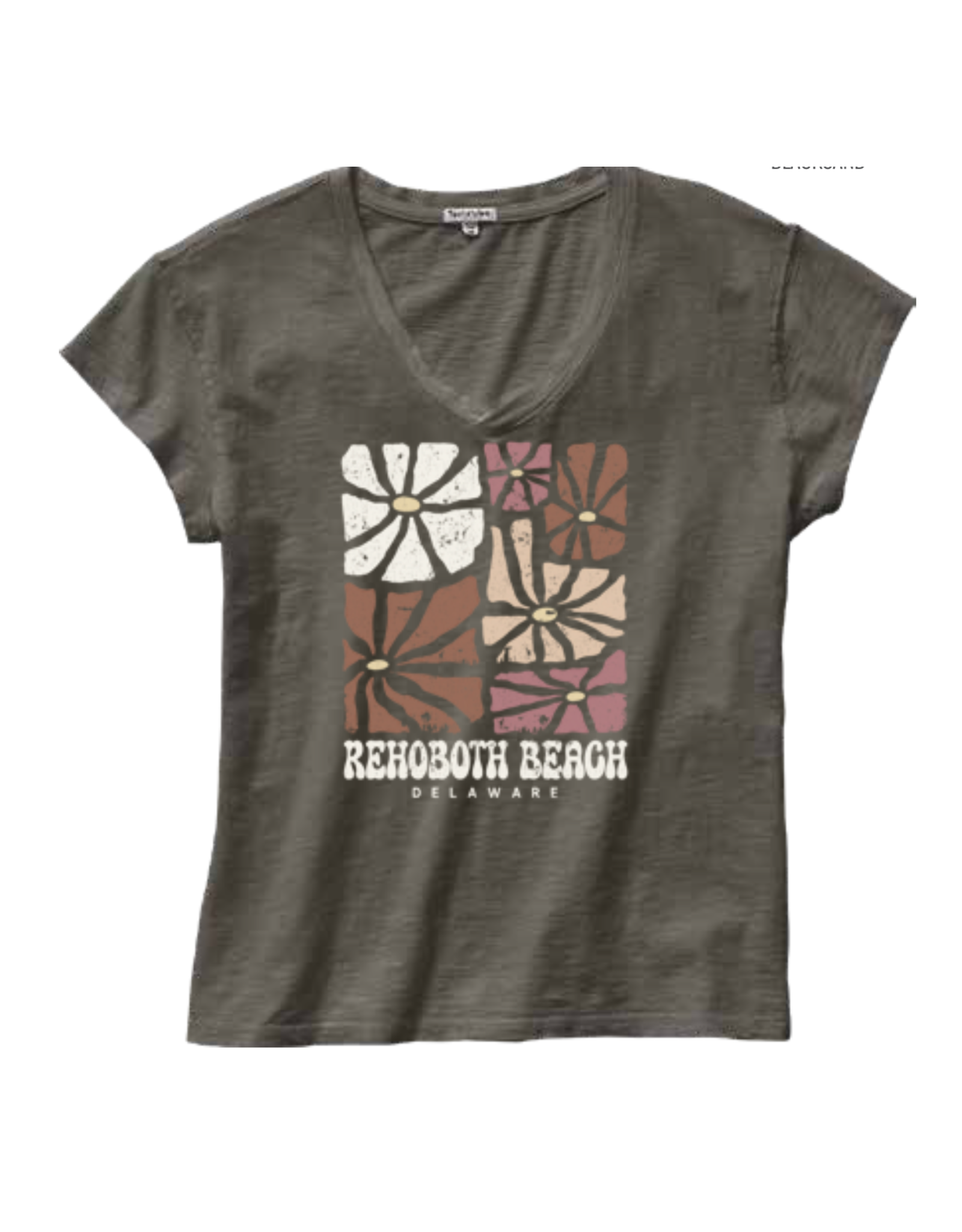 TECHSTYLES PIGMENT DYED FLOWERSHOP VNECK SS TEE