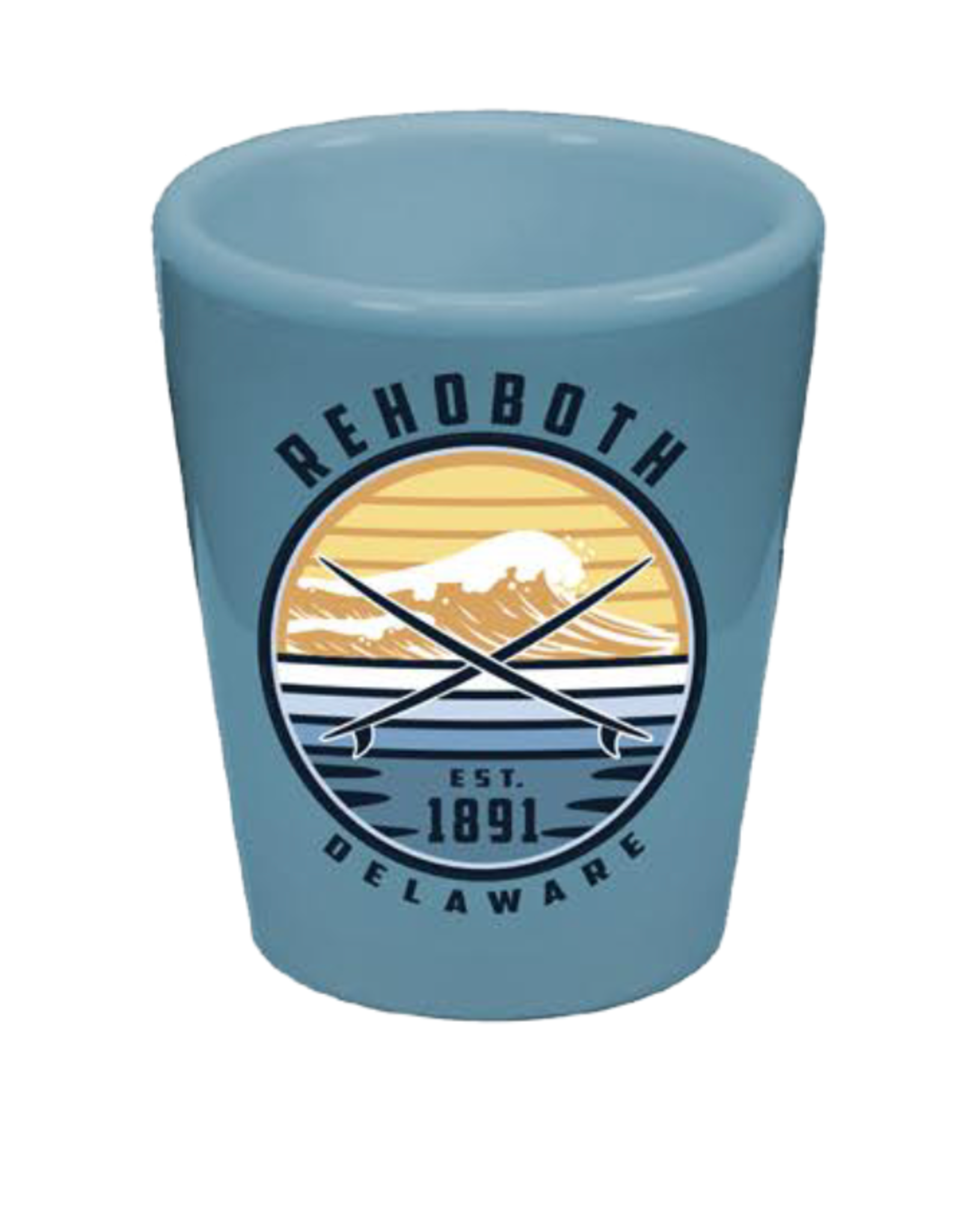 TECHSTYLES CERAMIC 1.5 OZ SHOT GLASS LILO BOARDS