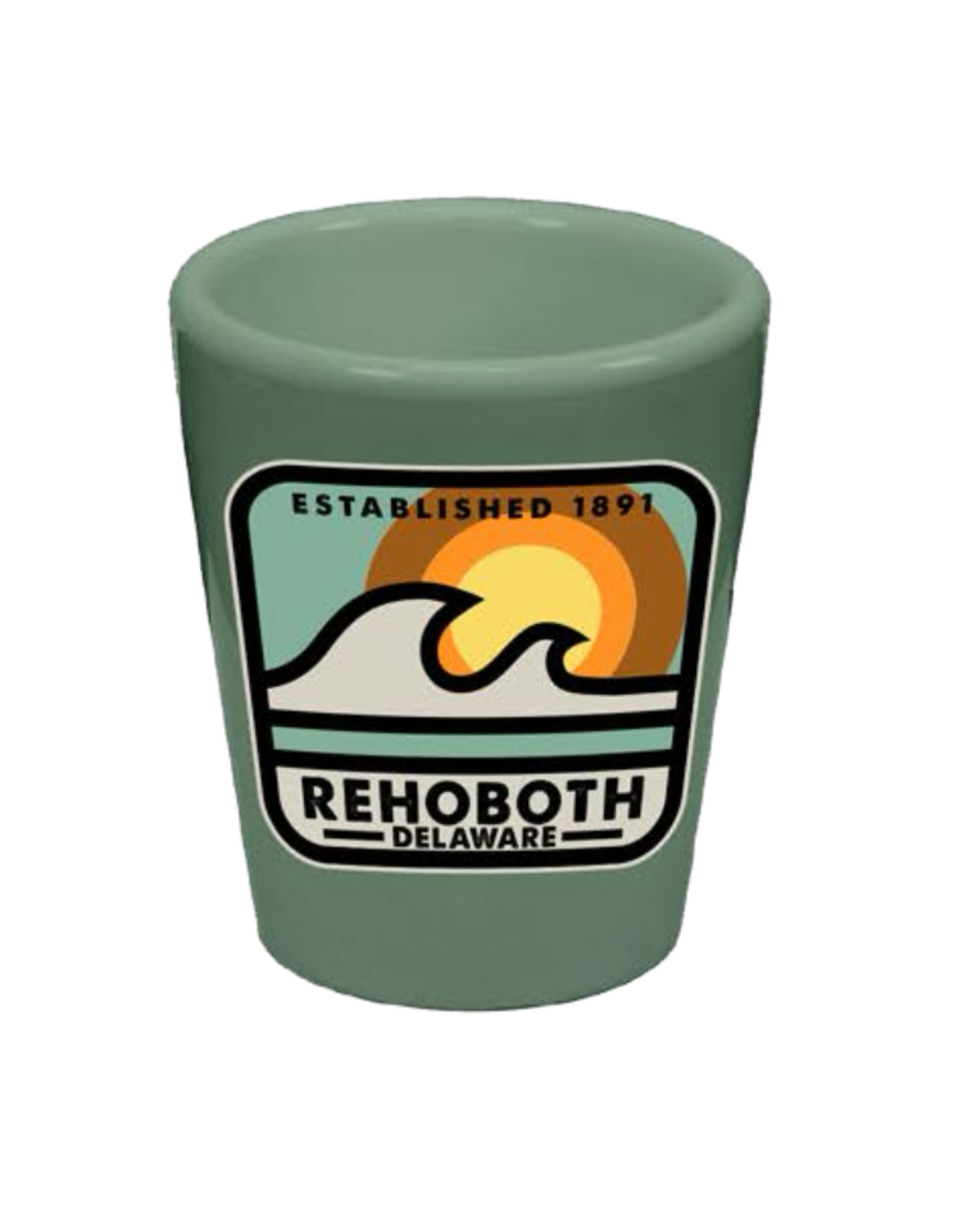 TECHSTYLES CERAMIC 1.5 OZ SHOT GLASS PILLOWTALK WAVE