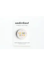 ONDERKAST PINBACK BUTTON MULTI COLORED TEXT