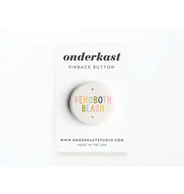 ONDERKAST PINBACK BUTTON MULTI COLORED TEXT