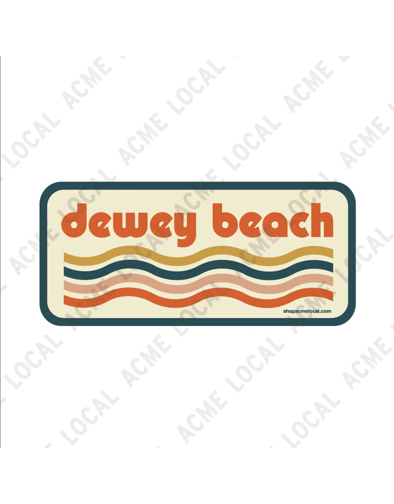 ACME LOCAL DEWEY BEACH STICKER RETRO WAVES
