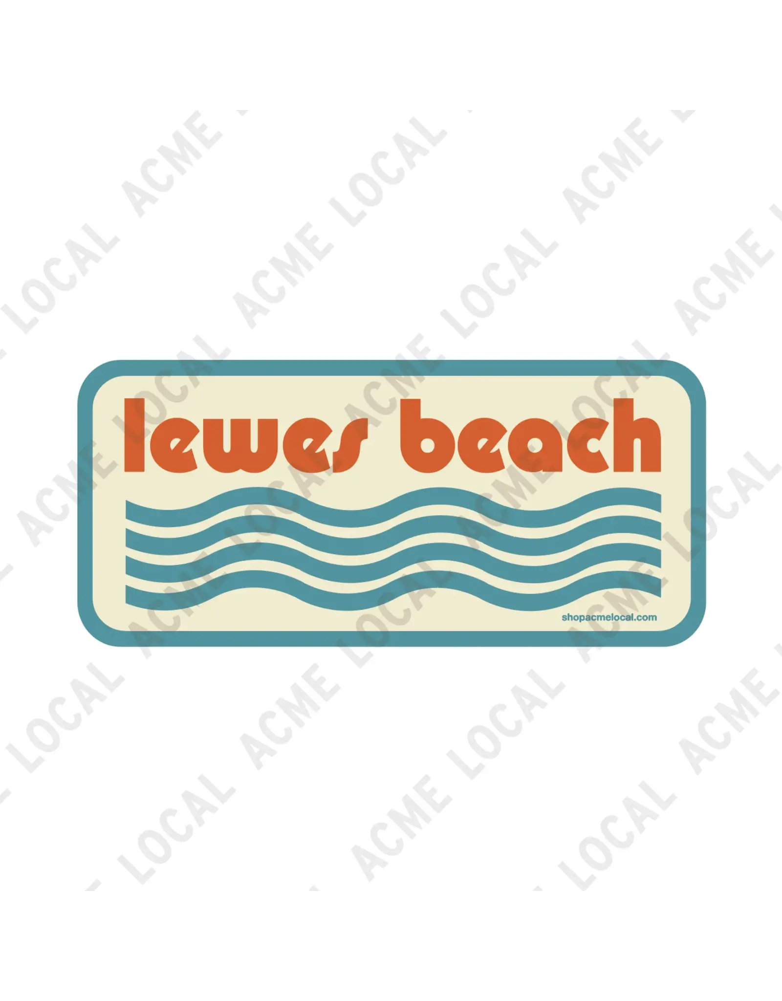 ACME LOCAL LEWES BEACH STICKER RETRO WAVES