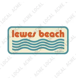ACME LOCAL LEWES BEACH STICKER RETRO WAVES