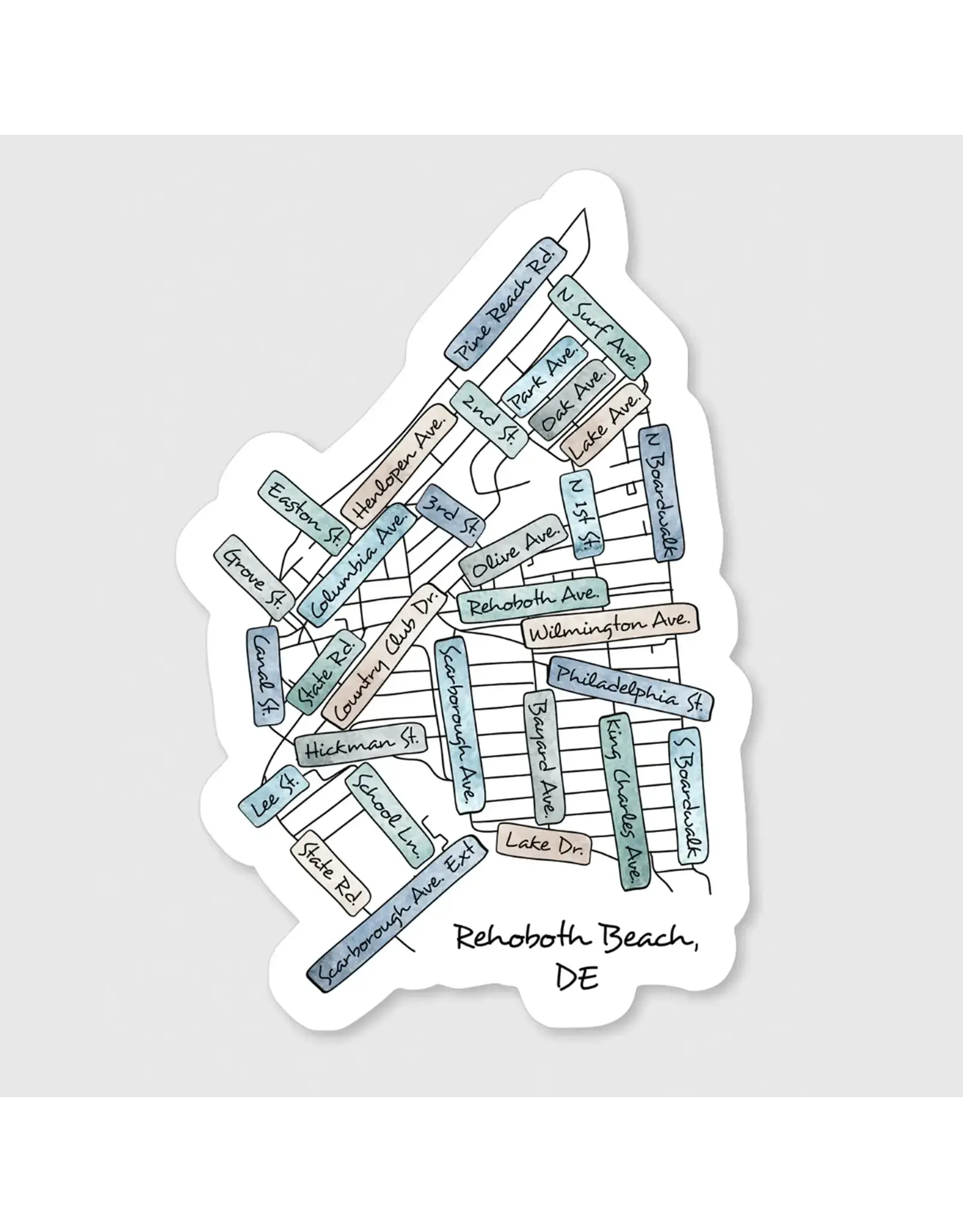 SPARKS HOUSE BEACH STICKER STREET NAMES