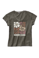 TECHSTYLES PIGMENT DYED FLOWERSHOP VNECK SS TEE