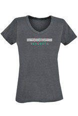 TECHSTYLES WOMENS ANCHOR STRIPE VNECK TEE