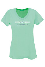 TECHSTYLES WOMENS ANCHOR STRIPE VNECK TEE