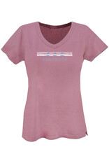 TECHSTYLES WOMENS ANCHOR STRIPE VNECK TEE