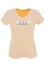TECHSTYLES WOMENS ANCHOR STRIPE VNECK TEE