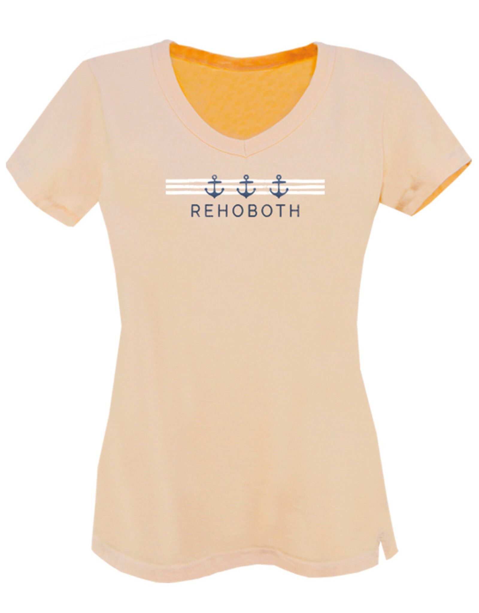 TECHSTYLES WOMENS ANCHOR STRIPE VNECK TEE