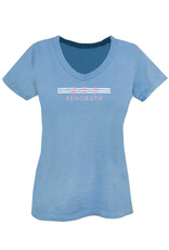 TECHSTYLES WOMENS ANCHOR STRIPE VNECK TEE