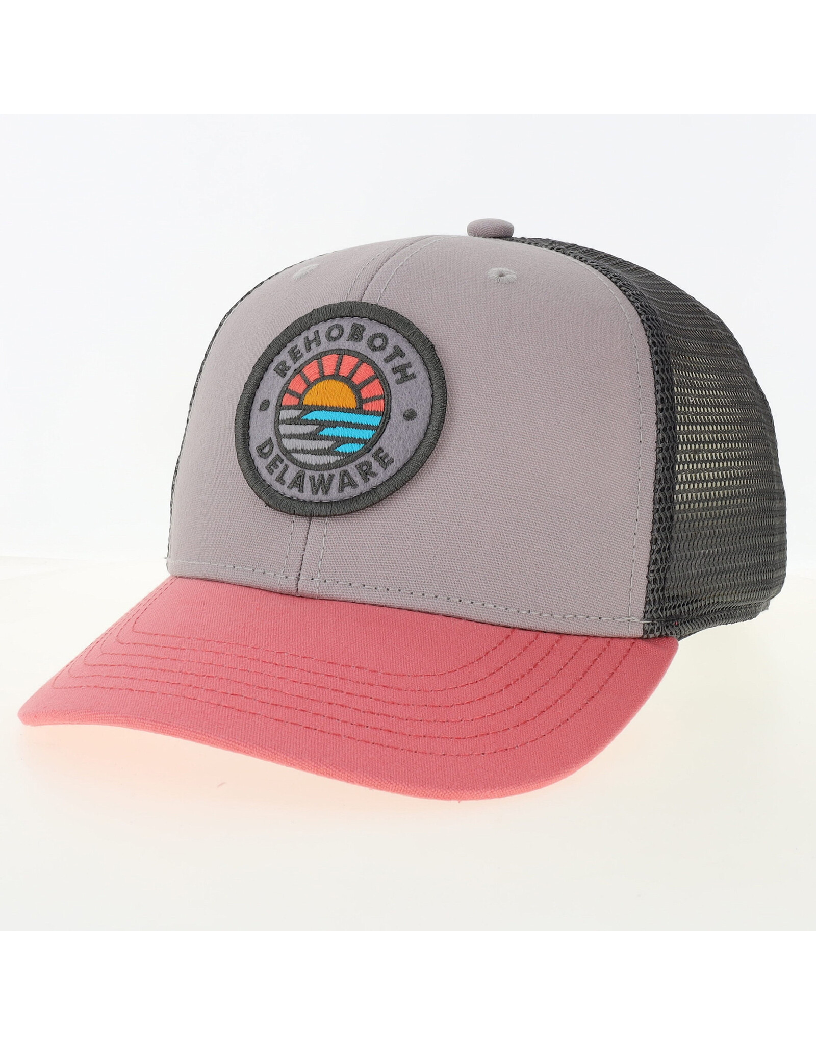 LEGACY ATHLETICS LEGACY MID PROFILE TRUCKER HAT GREY/SALMON VIEW FINDER