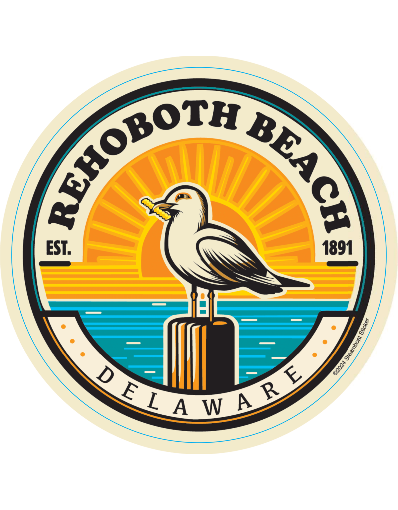 STEAMBOAT STICKERS BEACH STICKER SUNSHINE SEAGULL