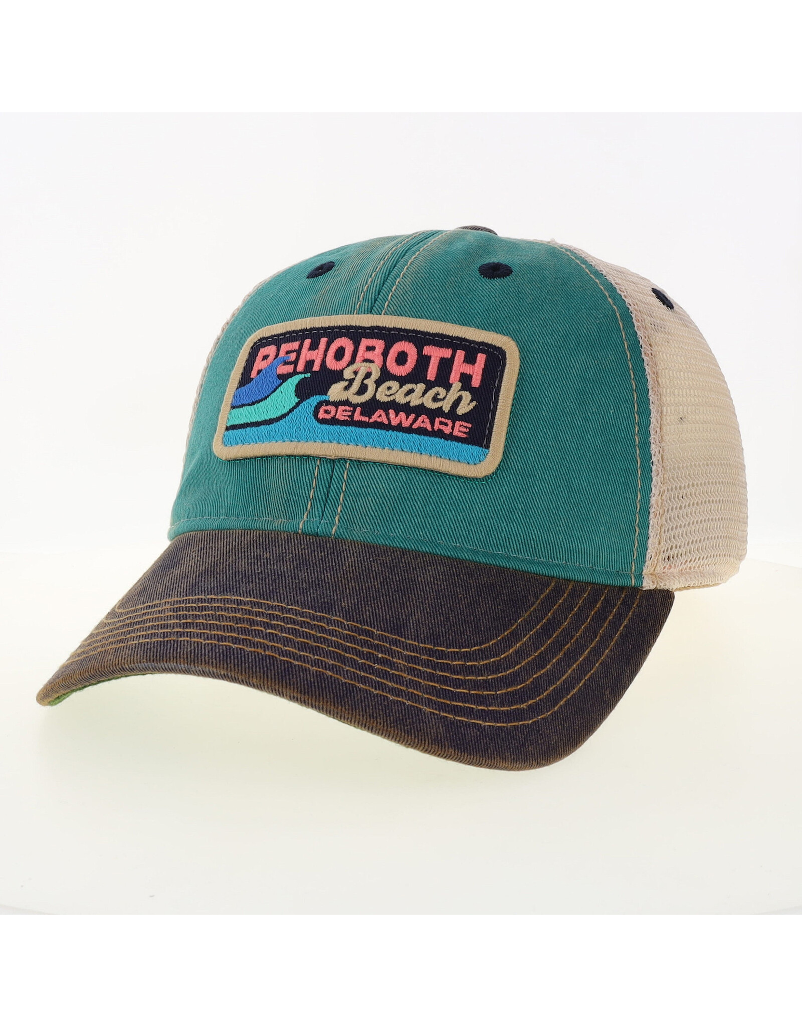 LEGACY ATHLETICS LEGACY OLD FAVORITE TRUCKER HAT AQUA SEGMENTED WAVE